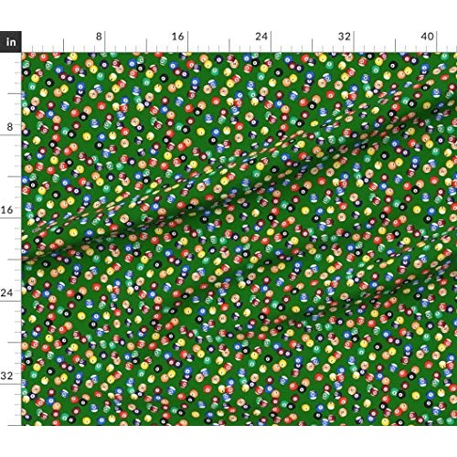 Spoonflower Fabric - Billiards, Balls, Pub, Pool, Sports Printed o...