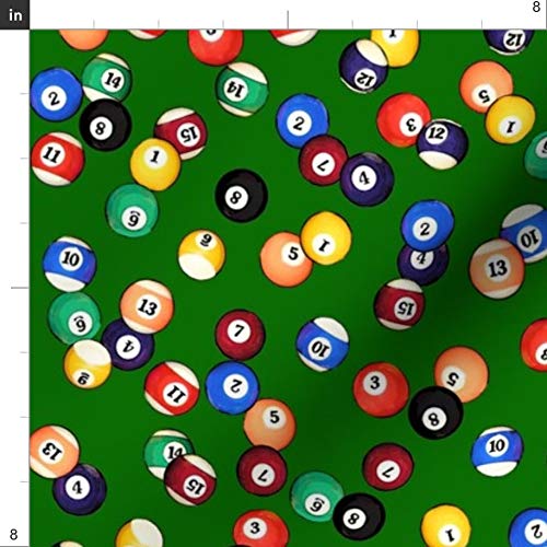 Spoonflower Fabric - Billiards, Balls, Pub, Pool, Sports Printed o...