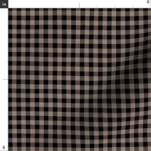 Spoonflower Fabric - Black Buffalo Plaid Woodland Coordinate Check...