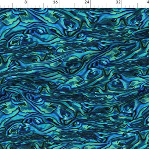 Spoonflower Fabric - Blue Mother Print Mineral Geology Turquoise T...
