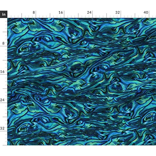 Spoonflower Fabric - Blue Mother Print Mineral Geology Turquoise T...