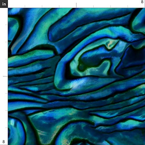 Spoonflower Fabric - Blue Mother Print Mineral Geology Turquoise T...