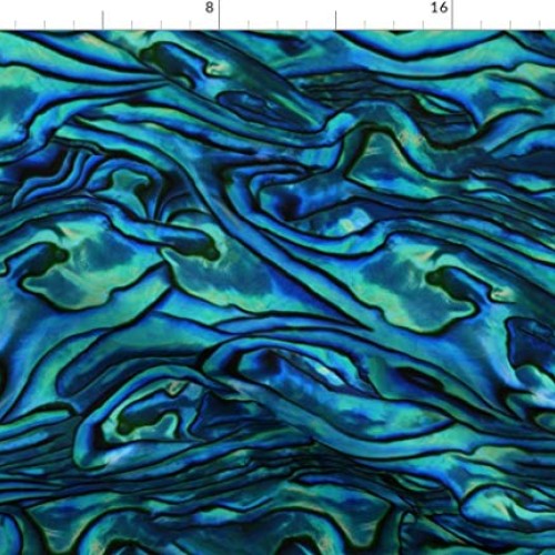 Spoonflower Fabric - Blue Mother Print Mineral Geology Turquoise T...