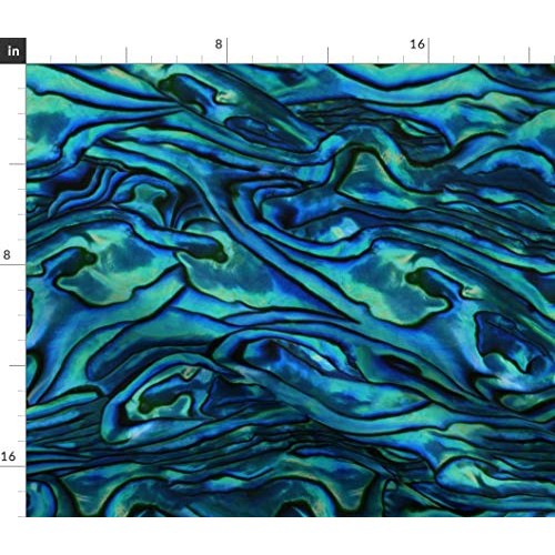 Spoonflower Fabric - Blue Mother Print Mineral Geology Turquoise T...