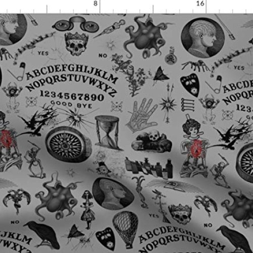 Spoonflower Fabric - Board Fortune Occult Halloween Steampunk Anat...
