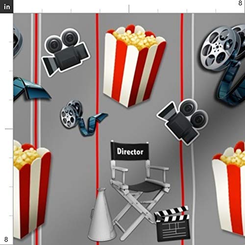 Spoonflower Fabric - Camera Popcorn Printed on Petal Signature Cot...