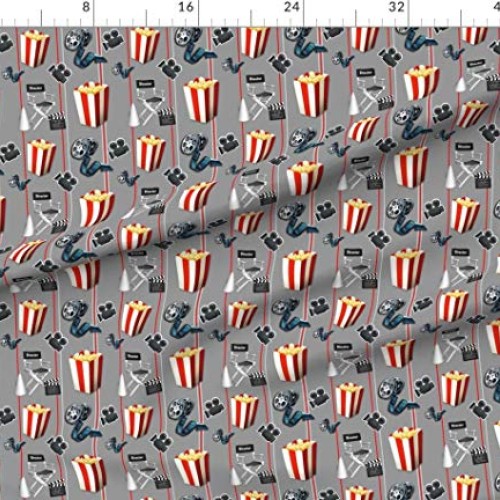 Spoonflower Fabric - Camera Popcorn Printed on Petal Signature Cot...