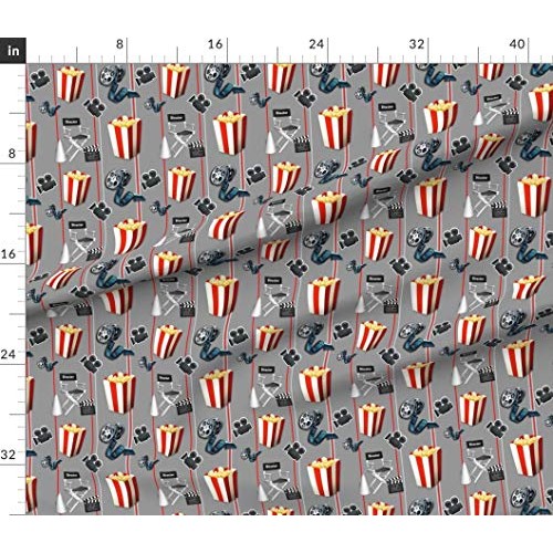 Spoonflower Fabric - Camera Popcorn Printed on Petal Signature Cot...