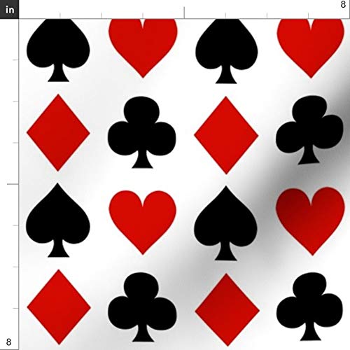 Spoonflower Fabric - Card Small Playing Cards Clubs Casino Gamblin...