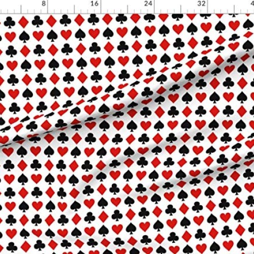 Spoonflower Fabric - Card Small Playing Cards Clubs Casino Gamblin...
