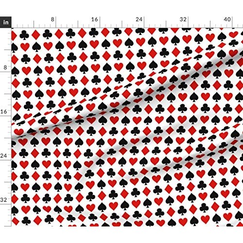 Spoonflower Fabric - Card Small Playing Cards Clubs Casino Gamblin...