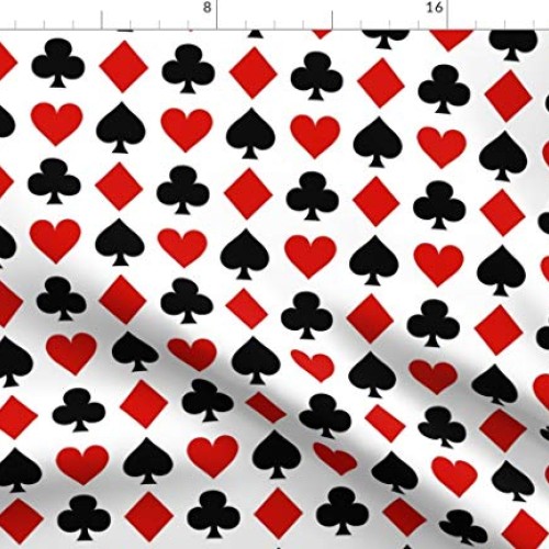 Spoonflower Fabric - Card Small Playing Cards Clubs Casino Gamblin...