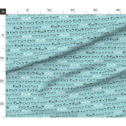 Spoonflower Fabric - Cats Eye Glasses Retro Vintage Nerd Geek Prin...