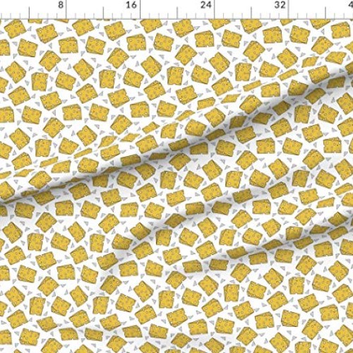 Spoonflower Fabric - Cheese Novelty Food Print Kitchen Kids Mouse ...