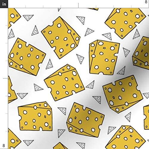 Spoonflower Fabric - Cheese Novelty Food Print Kitchen Kids Mouse ...