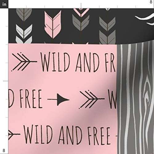 Spoonflower Fabric - Deer, Pink, Wholecloth, Cheater Quilt Top, Bl...