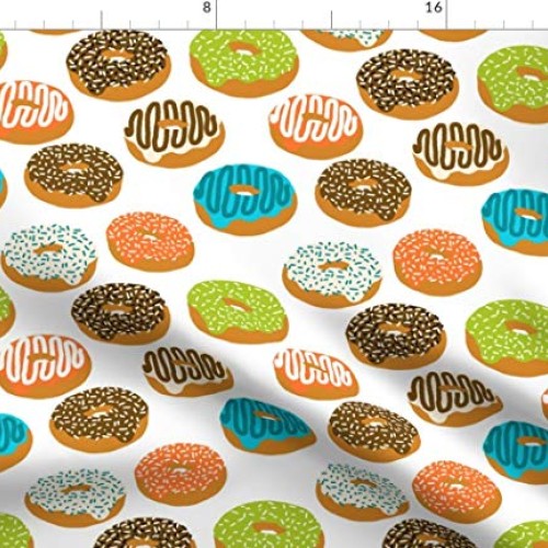 Spoonflower Fabric - Donuts Print Boys Gender Neutral Food Novelty...