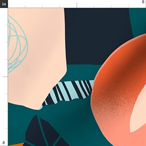Spoonflower Fabric - Exotic Pattern Tropical Peach Banana Fruits C...