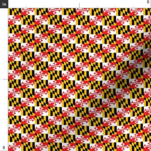 Spoonflower Fabric - Flag Maryland Smaller Crab Printed on Petal S...