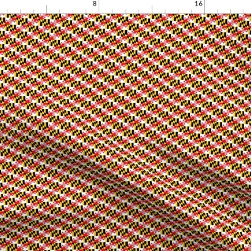 Spoonflower Fabric - Flag Maryland Smaller Crab Printed on Petal S...