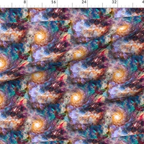 Spoonflower Fabric - Galaxy Nebula Space Stars Abstract Galactic P...
