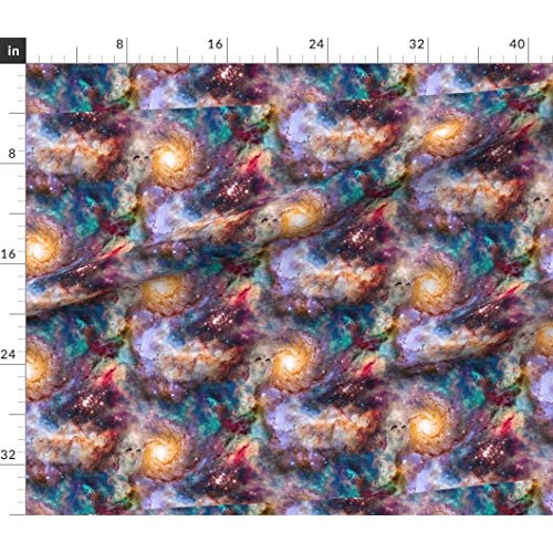 Spoonflower Fabric - Galaxy Nebula Space Stars Abstract Galactic P...