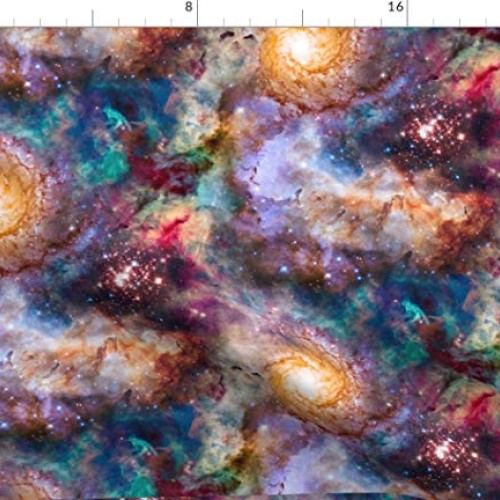 Spoonflower Fabric - Galaxy Nebula Space Stars Abstract Galactic P...