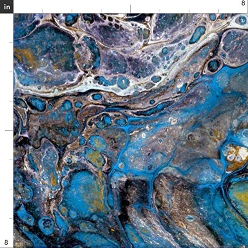 Spoonflower Fabric - Geology Rocks Geode Mineral Blue Abstract Pri...