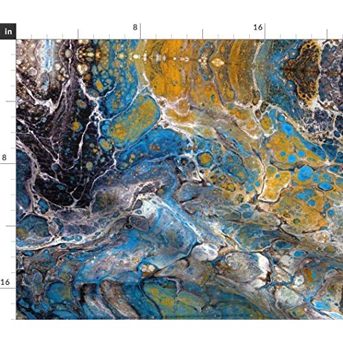 Spoonflower Fabric - Geology Rocks Geode Mineral Blue Abstract Pri...