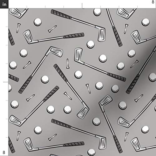 Spoonflower Fabric - Golf Clubs Gray Baby Boy Sports Balls Trendy ...