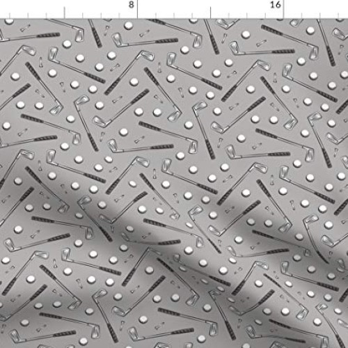 Spoonflower Fabric - Golf Clubs Gray Baby Boy Sports Balls Trendy ...