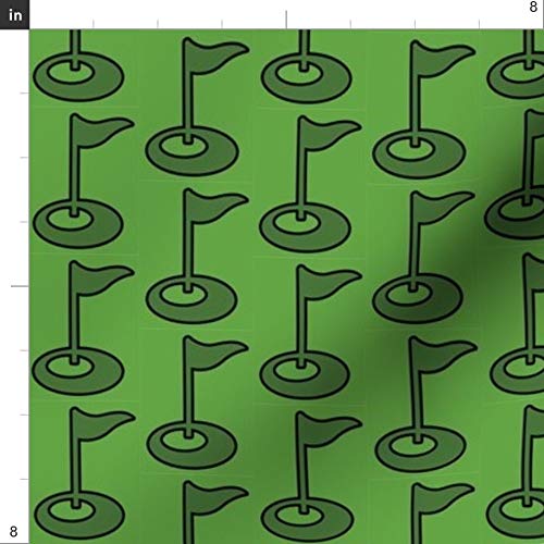 Spoonflower Fabric - Golf Hole Tee Sport Printed on Petal Signatur...