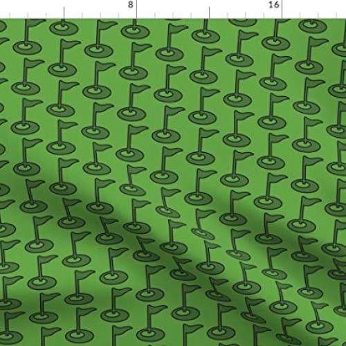Spoonflower Fabric - Golf Hole Tee Sport Printed on Petal Signatur...