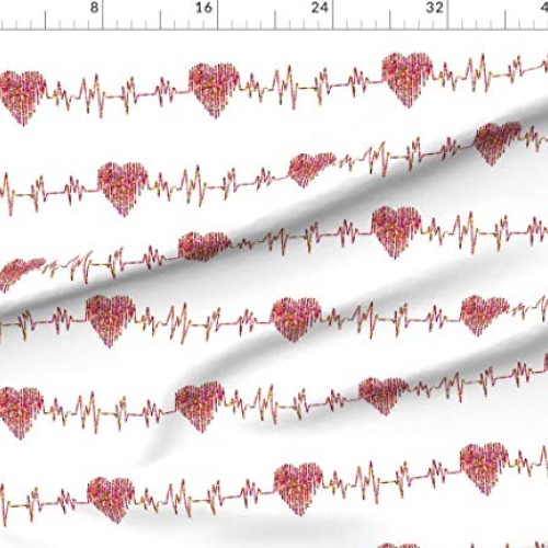 Spoonflower Fabric - Hearts Heart Medical Love Colorful Printed on...