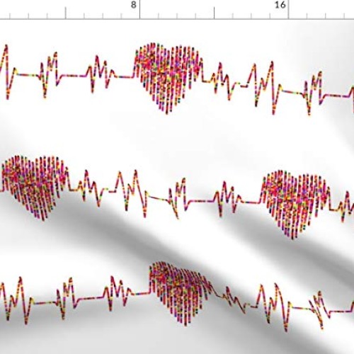 Spoonflower Fabric - Hearts Heart Medical Love Colorful Printed on...