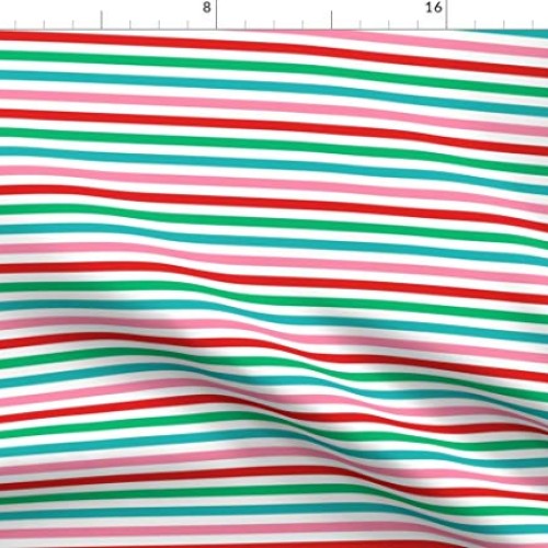 Spoonflower Fabric - Holiday Stripe Christmas Stripes Bright Kids ...