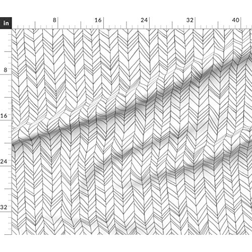 Spoonflower Fabric - Large Chevron Modern Feather Geometric White ...