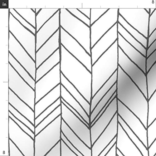 Spoonflower Fabric - Large Chevron Modern Feather Geometric White ...