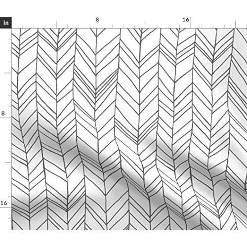Spoonflower Fabric - Large Chevron Modern Feather Geometric White ...