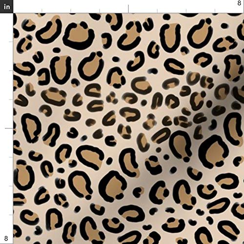Spoonflower Fabric - Leopard Print Tan Natural Animal Cheetah Safa...