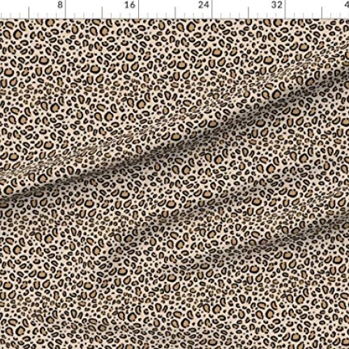 Spoonflower Fabric - Leopard Print Tan Natural Animal Cheetah Safa...