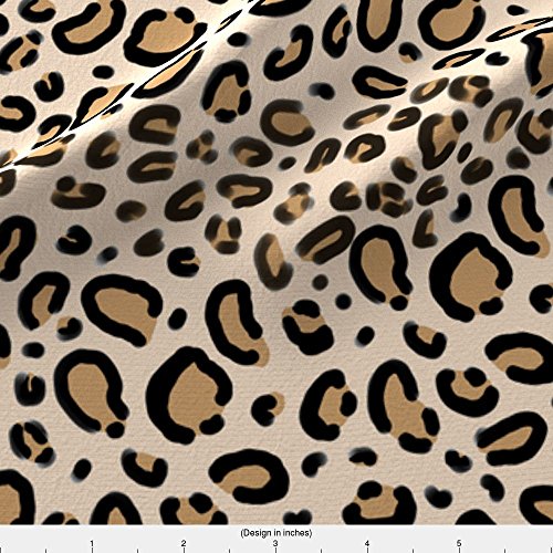 Spoonflower Fabric - Leopard Print Tan Natural Animal Cheetah Safa...