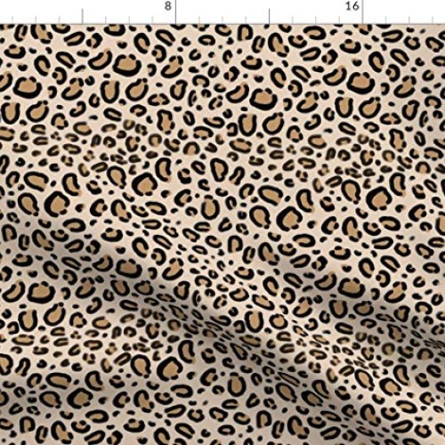 Spoonflower Fabric - Leopard Print Tan Natural Animal Cheetah Safa...