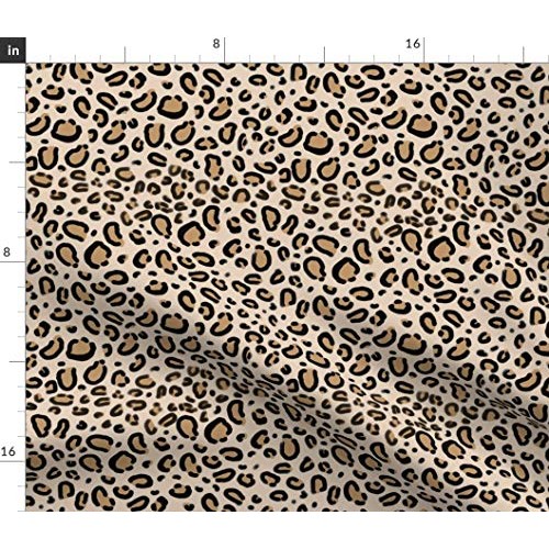 Spoonflower Fabric - Leopard Print Tan Natural Animal Cheetah Safa...