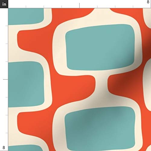 Spoonflower Fabric - Mid Century Modern Abstract Retro Funky Telev...