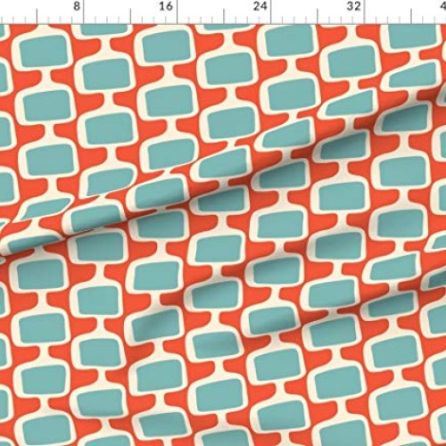 Spoonflower Fabric - Mid Century Modern Abstract Retro Funky Telev...