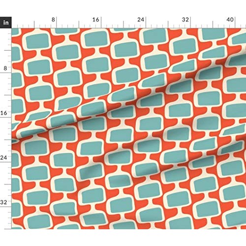 Spoonflower Fabric - Mid Century Modern Abstract Retro Funky Telev...