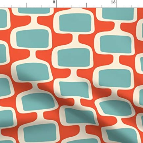 Spoonflower Fabric - Mid Century Modern Abstract Retro Funky Telev...
