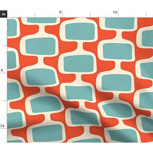 Spoonflower Fabric - Mid Century Modern Abstract Retro Funky Telev...