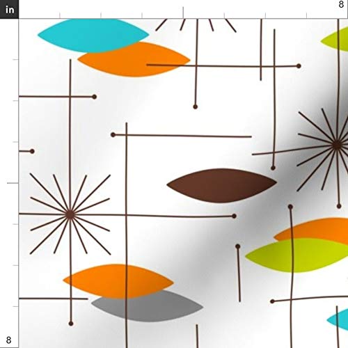 Spoonflower Fabric - Mid Century Modern, Orbs, Large Scale, Starbu...